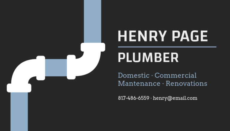 Domestic Plumber Business Card Template 654d