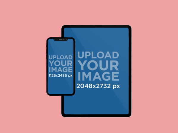 Mockup Of An Iphone 11 And An Ipad Pro With A Plain Color Background 985 El